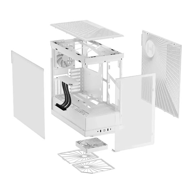Корпус Hyte Y40 White, Mid-Tower / ATX, Micro-ATX и Mini-ITX PC Case with PCIE 4.0 cable includ - изображение 7