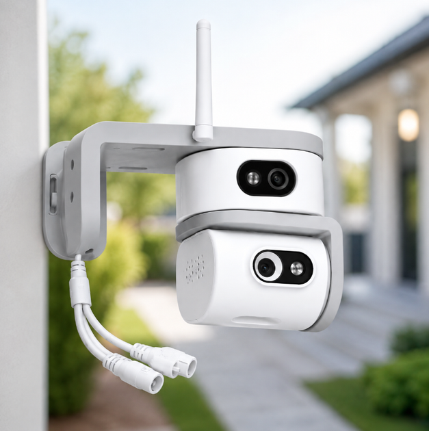 Вулична поворотна 4G камера відеоспостереження SmartHD Ai08+ з двома об’єктивами, підтримкою SIM-карти та керуванням через застосунок V380 Pro - зображення 6