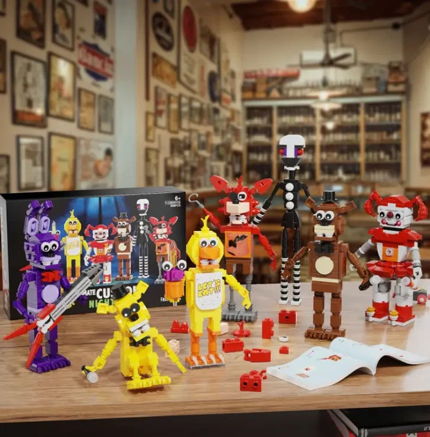 Детский конструктор FNAF Custom Аниматроники 5 ночей с Фредди фигурки игровые, five nights at freddy's 696 деталей, набор фигурок 7191 - Фото 2 Детский конструктор FNAF Custom Аниматроники 5 ночей с Фредди фигурки игровые, five nights at freddy's 696 деталей, набор фигурок 7191 - изображение 2