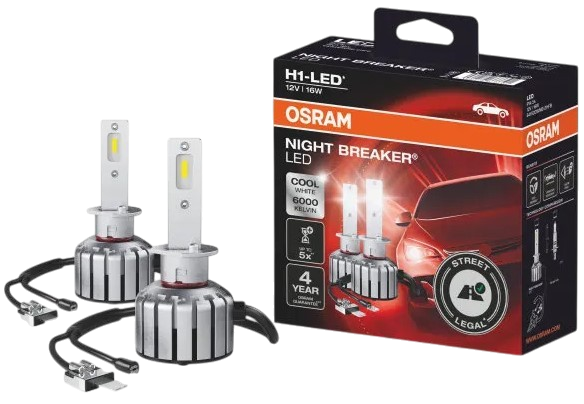 Zestaw samochodowych żarówek LED Osram Night Breaker H1-LED P14.5s 16 W 12 V 2 szt (64150DWNB) (4062172373791) - obraz 3
