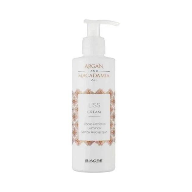 Термозахисний крем Biacrē Argan and Macadamia Liss Cream для розгладження та дисциплінування волосся 200 мл - Фото 1 Термозахисний крем Biacrē Argan and Macadamia Liss Cream для розгладження та дисциплінування волосся 200 мл - зображення 1