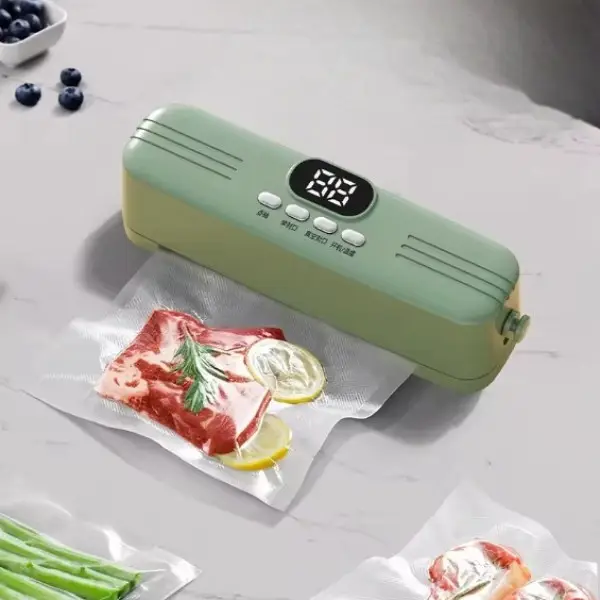 Вакууматор для продуктов 60 мм рт ст вакуумный упаковщик автоматический USB аккумуляторный запайщик пакетов бытовой для мяса рыбы овощей фруктов заморозки су вид - изображение 7