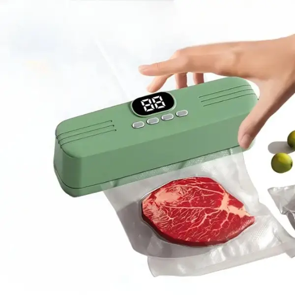 Вакууматор для продуктов 60 мм рт ст вакуумный упаковщик автоматический USB аккумуляторный запайщик пакетов бытовой для мяса рыбы овощей фруктов заморозки су вид - изображение 8