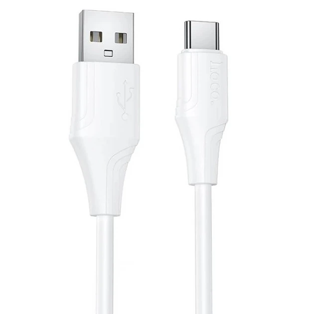 Кабель Hoco X124 Bien Silicone (USB-A на Type-C) (колір білий \ 1 метр \ 18 W) - Фото 2 Кабель Hoco X124 Bien Silicone (USB-A на Type-C) (колір білий \ 1 метр \ 18 W) - зображення 2