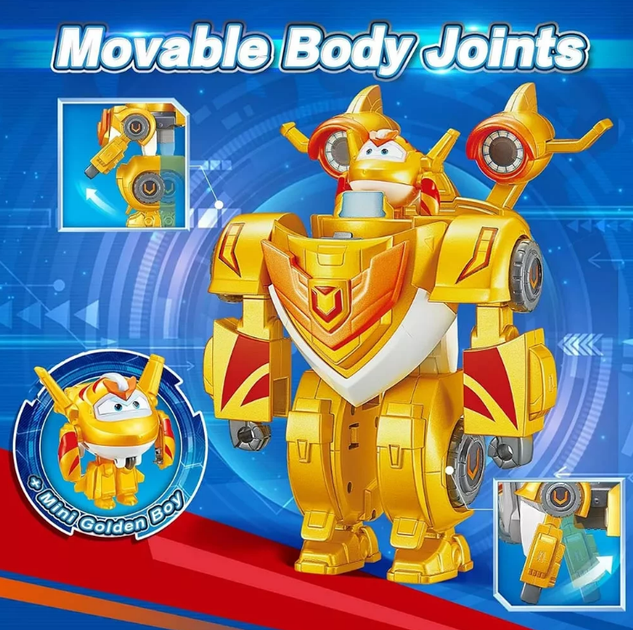 Игровой набор трансформер 2-in-1 Super Wings Super Robot Suit Golden Boy Супер Крылья Золотой мальчик - изображение 6