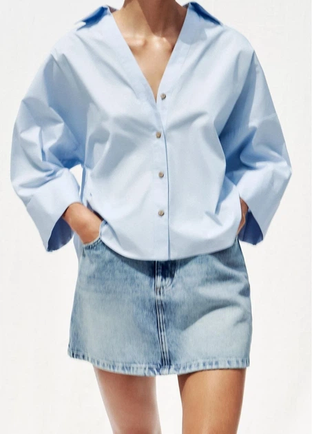 Сорочка Zara 18358 Світлий блакитний М (1260) - Фото 1 Сорочка Zara 18358 Світлий блакитний М (1260) - изображение 1