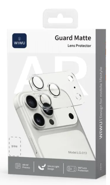 Защитное стекло камеры iPhone 17 Pro Max Guard Matte Lens Protector LG-013 Transparent WiWU - Фото 1 Защитное стекло камеры iPhone 17 Pro Max Guard Matte Lens Protector LG-013 Transparent WiWU - изображение 1