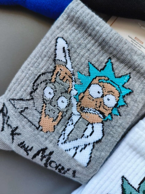 Набір 5 пар жіночі та підліткові високі шкарпетки з принтом Rick and Morty КОРОНА (р. 36-41, бавовна) - Фото 4 Набір 5 пар жіночі та підліткові високі шкарпетки з принтом Rick and Morty КОРОНА (р. 36-41, бавовна) - зображення 4