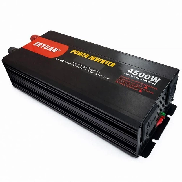 Перетворювач напруги інвертор Eryuan із чистою синусоїдою 4500W LCD-дисплей DC/AC 12V-220V - зображення 3