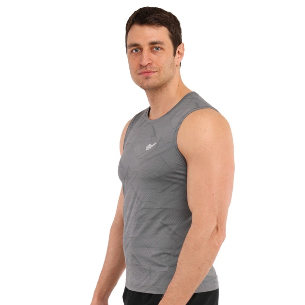 Майка компресійна чоловіча спортивна Jason 7766 розмір 2XL (180-185 см) Grey - зображення 5