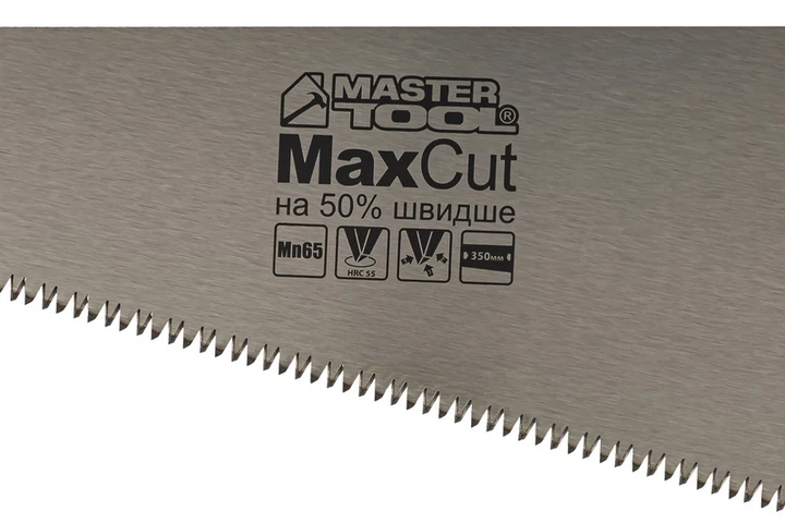 Ножівка столярна MASTERTOOL 7TPI MAX CUT 350 мм загартований зуб 3-D заточування поліроване 14-2035 - изображение 2