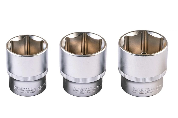Набір головок 1/2" 10–32 мм, CrV (50BV30), тріскачка 72Т, гнутий вороток, 24 шт, металевий кейс, PRO MASTERTOOL 78-4125 - зображення 9