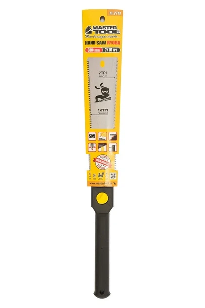Ножівка столярна MASTERTOOL 7TPI/16TPI JAPAN CUT RYOBA 300 мм загартований зуб 3-D заточування 14-2714 - Фото 9 Ножівка столярна MASTERTOOL 7TPI/16TPI JAPAN CUT RYOBA 300 мм загартований зуб 3-D заточування 14-2714 - изображение 9
