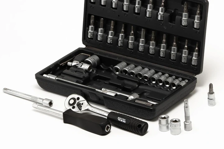 Набір інструментів MASTERTOOL ¼" 46 шт 4-14 мм кейс 78-6046 - зображення 2
