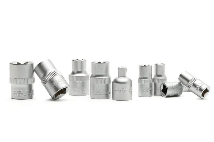 Набір головок торцевих E-TORX MASTERTOOL ¼" E5-E8 ⅜" E10-E16 CrV 9 шт 78-1409 - Фото 4 Набір головок торцевих E-TORX MASTERTOOL ¼" E5-E8 ⅜" E10-E16 CrV 9 шт 78-1409 - изображение 4