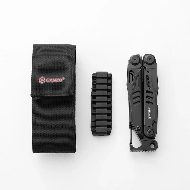 Мультитул Ganzo G305B, (18.2 см) 17 функцій, чорний + біти та чохол - изображение 3