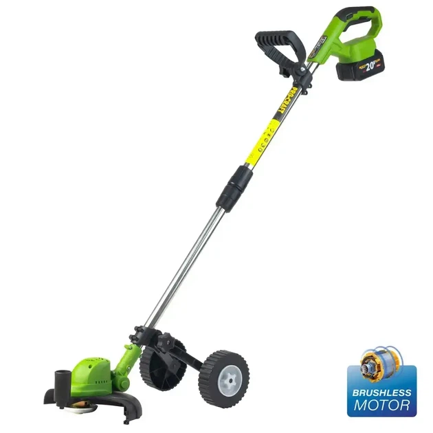 Бесщеточный аккумуляторный триммер Procraft PTA-25 BL электрокоса 20 В 3 А·час 5000 об мин 230 мм телескопическая мотокоса с колесами для травы сорняков жесткой растительности леской ножами - изображение 5