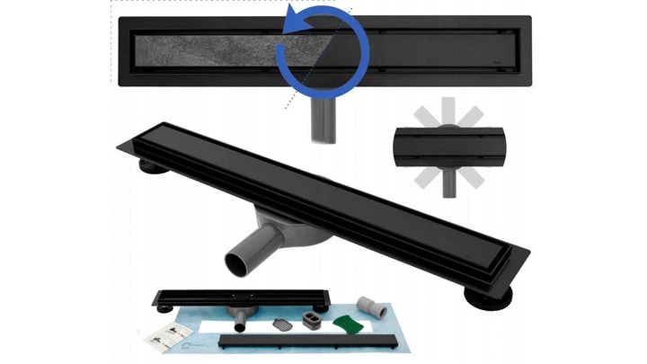 Трап для душу BW TECH 2 в 1 Black 70 см — Чорний - зображення 5