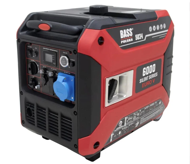 Інверторный бензиновый генератор 6 кВт, 230 В Bass Polska BP-5034 чистая синусоида - изображение 4