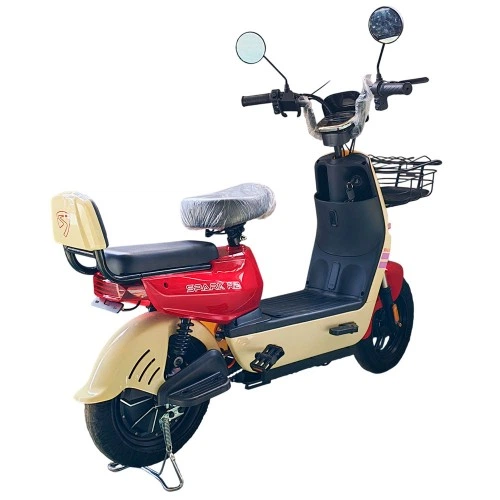 Велосипед с электромотором SPARK R8 14" 60V/800W/20Ah LiFePO4 бежевый с красным - изображение 3