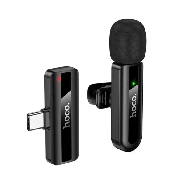 Микрофон-петличка Hoco L20 Fair wireless microphone Type-C Black - изображение 2