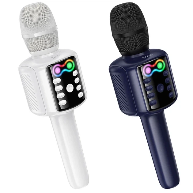 Микрофон Bluetooth Hoco L24 Shine karaoke (1200mAh, 5W) White - Фото 2 Микрофон Bluetooth Hoco L24 Shine karaoke (1200mAh, 5W) White - изображение 2