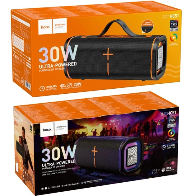 Портативна Bluetooth-колонка HOCO HC51 Soul Sports 1800 mAh 10 W Чорний - Фото 5 Портативна Bluetooth-колонка HOCO HC51 Soul Sports 1800 mAh 10 W Чорний - зображення 5