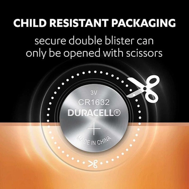 Батарейка Duracell CR1632 Lithium 3V блистер 1шт (59705) - изображение 2