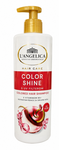 Шампунь для окрашенных волос L’Angelica Color Shine с витамином B5 и экстрактом пшеницы, 500 мл - Фото 2 Шампунь для окрашенных волос L’Angelica Color Shine с витамином B5 и экстрактом пшеницы, 500 мл - изображение 2
