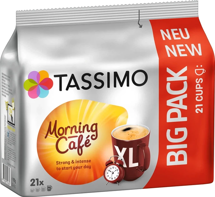 Кава в капсулах TASSIMO Morning Café Strong & Intense XL Big Pack 21 шт., для Bosch Tassimo - Фото 3 Кава в капсулах TASSIMO Morning Café Strong & Intense XL Big Pack 21 шт., для Bosch Tassimo - изображение 3