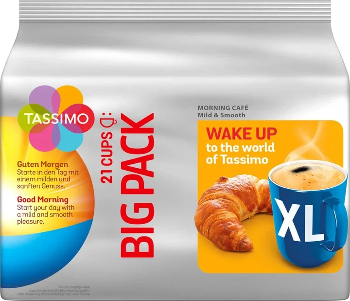 Кава в капсулах TASSIMO Morning Café Mild & Smooth XL Big Pack 21 шт., для Bosch Tassimo - Фото 2 Кава в капсулах TASSIMO Morning Café Mild & Smooth XL Big Pack 21 шт., для Bosch Tassimo - зображення 2