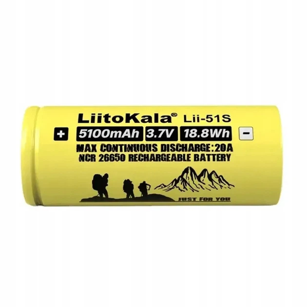 Акумулятор Liitokala Lii-51S-PCB 5100 mAh 20A 26650 Li-ion - изображение 2