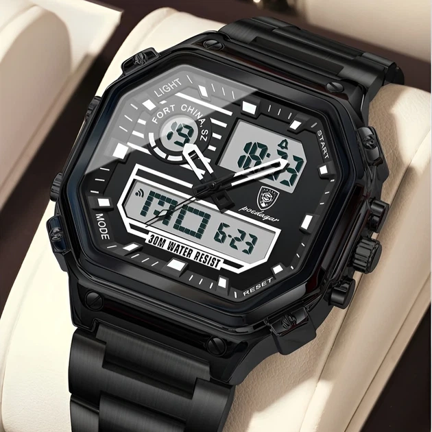 Наручний годинник Poedagar Dual Black - Фото 1 Наручний годинник Poedagar Dual Black - изображение 1