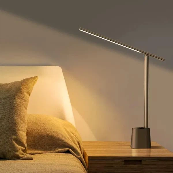 Настільна лампа Baseus LED Smart Eye Reading Desk Lamp 3000K–4000K–6000K Складна LED-лампа з акумулятором 2200 mAh та сенсорним керуванням для читання, навчання та роботи (DGZG-0G), Сірий - зображення 2