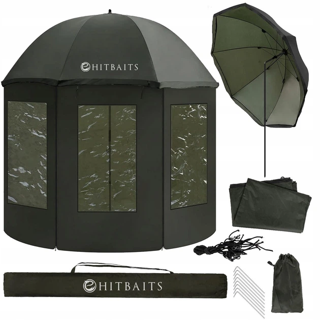 Зонт для рыбалки целая палатка 220 см Hitbaits + чехол - Фото 1 Зонт для рыбалки целая палатка 220 см Hitbaits + чехол - изображение 1