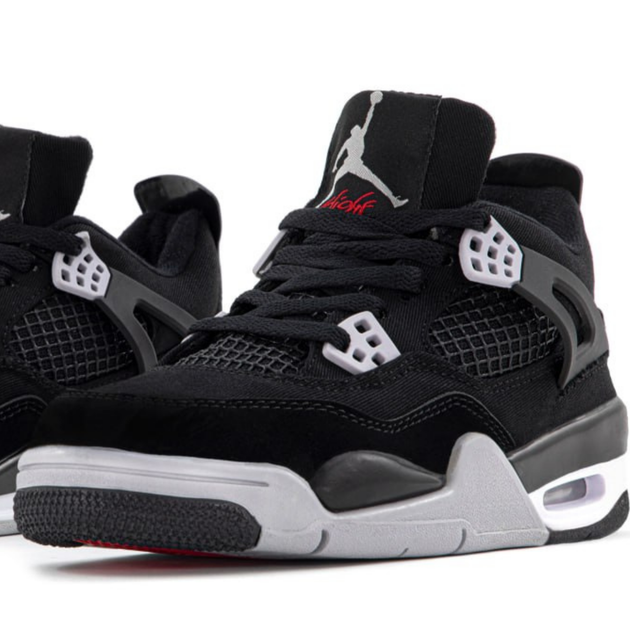 Кросівки чоловічі та жіночі Ni Air Jord 4 Retro Black Canvas / Най аir Джор 4 чорні із сірим високі 36 - Фото 1 Кросівки чоловічі та жіночі Ni Air Jord 4 Retro Black Canvas / Най аir Джор 4 чорні із сірим високі 36 - зображення 1