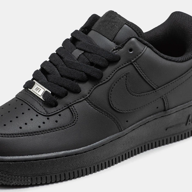 Кроссовки женские и мужские Ni Air Force 1 Black / кеды Най аир Форс 1 черные низкие 45 - Фото 4 Кроссовки женские и мужские Ni Air Force 1 Black / кеды Най аир Форс 1 черные низкие 45 - изображение 4