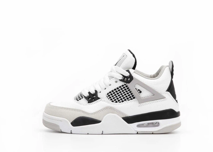 Кроссовки женские и мужские Ni Air Jord 4 White Black / Най аир Джорд 4 белые с черным высокие 37 - изображение 3