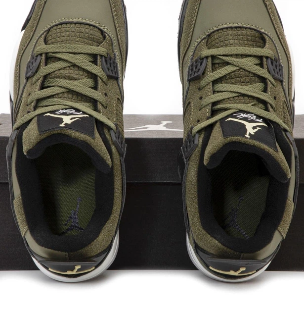 Кроссовки женские и мужские Ni Air Jord 4 Khaki Black White / Най аир Джорд 4 хаки черные 37 - изображение 8
