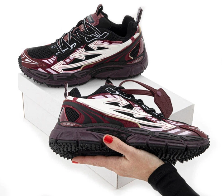 Кроссовки женские и мужские Off-White Right Back Burgundy / кроссовки Офф вайт черные с бордовым 38 - Фото 7 Кроссовки женские и мужские Off-White Right Back Burgundy / кроссовки Офф вайт черные с бордовым 38 - изображение 7