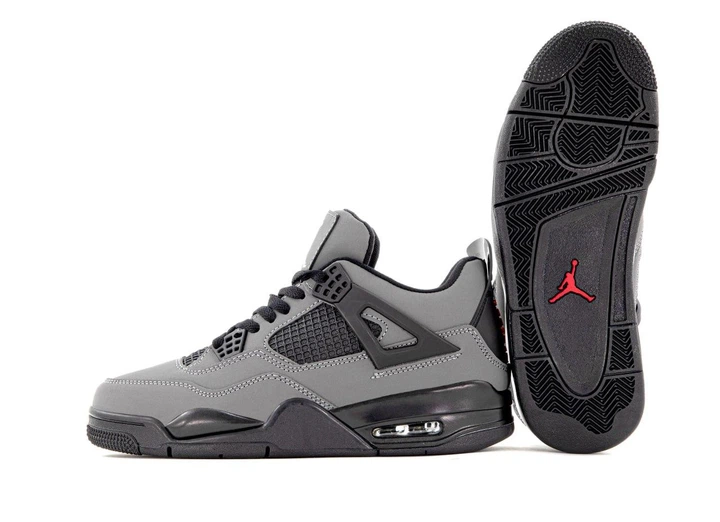 Кроссовки женские и мужские Ni Air Jord 4 Grey Black / кроссовки Най аир Джорд 4 серые с черным 37 - изображение 6