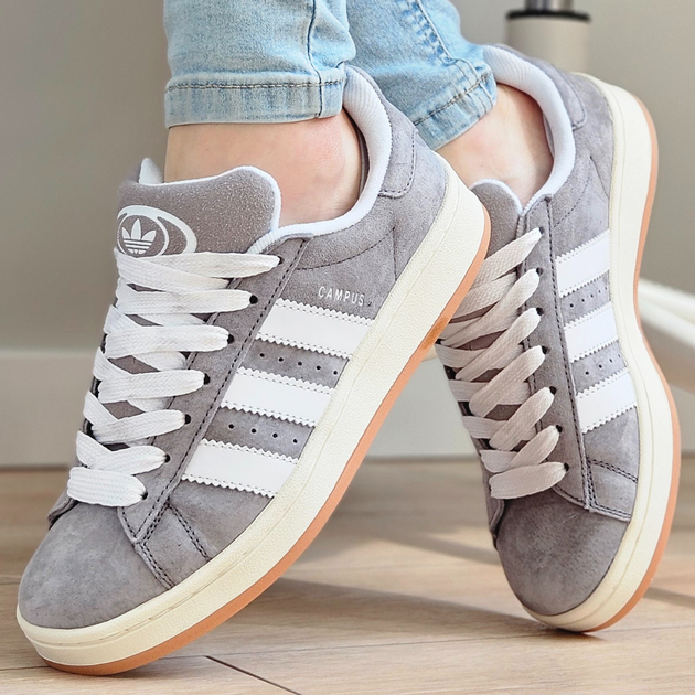 Кросівки жіночі і чоловічі Adi Campus Grey White / Аді Кампус сірі білі 40 - Фото 1 Кросівки жіночі і чоловічі Adi Campus Grey White / Аді Кампус сірі білі 40 - зображення 1