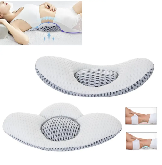 Ортопедична подушка Comfy Curve для сидіння спини хребта сіро-синя - зображення 3