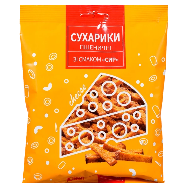 Сухарики Субота пшеничні зі смаком сиру 90 г - Фото 1 Сухарики Субота пшеничні зі смаком сиру 90 г - изображение 1
