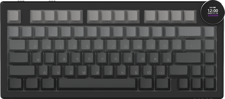 Клавиатура беспроводная Ajazz AK820 V2 White Peach Switch Wireless/Bluetooth/USB Black/Gray (AK820-V2-WP-S-BG) - Фото 2 Клавиатура беспроводная Ajazz AK820 V2 White Peach Switch Wireless/Bluetooth/USB Black/Gray (AK820-V2-WP-S-BG) - изображение 2