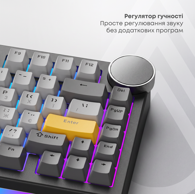 Клавиатура беспроводная Ajazz AK820 V2 Coconut Flake Switch Wireless/Bluetooth/USB Black/Gray/Yellow (AK820-V2-CF-BGY) - изображение 12