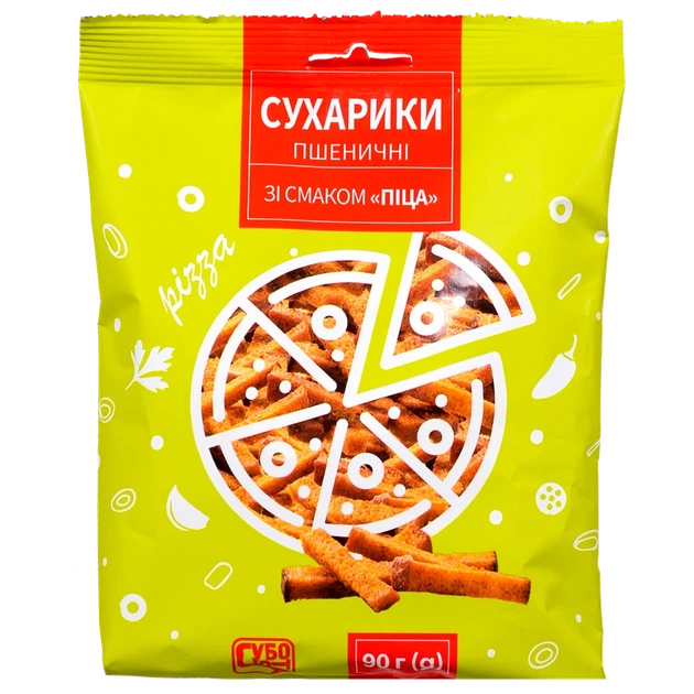 Сухарики Субота пшеничні зі смаком піци 90 г - Фото 1 Сухарики Субота пшеничні зі смаком піци 90 г - изображение 1