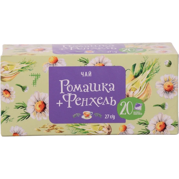 Чай пакетований "7" Ромашка + Фенхель 20 шт - Фото 1 Чай пакетований "7" Ромашка + Фенхель 20 шт - изображение 1