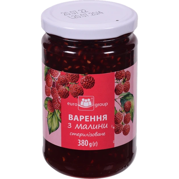 Варення Єврогруп Малина 380 г - Фото 1 Варення Єврогруп Малина 380 г - изображение 1