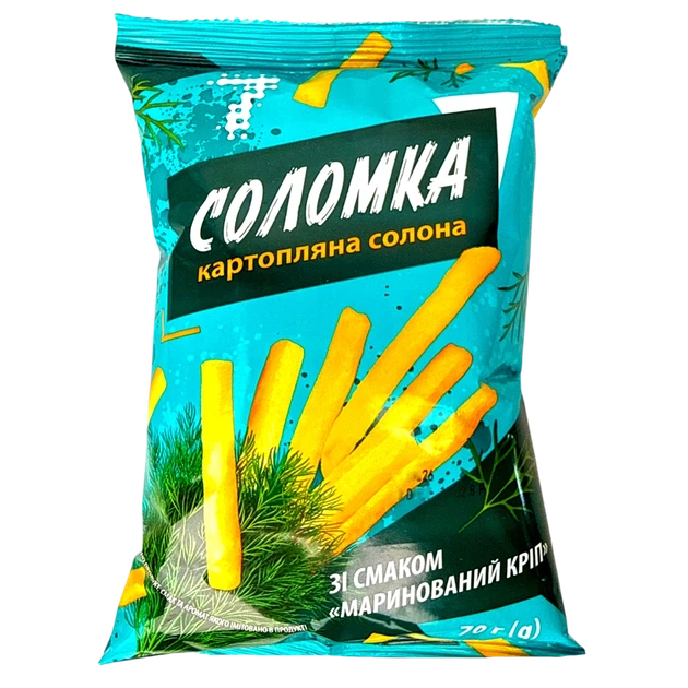 Соломка картопляна "7" зі смаком Маринований кріп 70 г - Фото 1 Соломка картопляна "7" зі смаком Маринований кріп 70 г - изображение 1